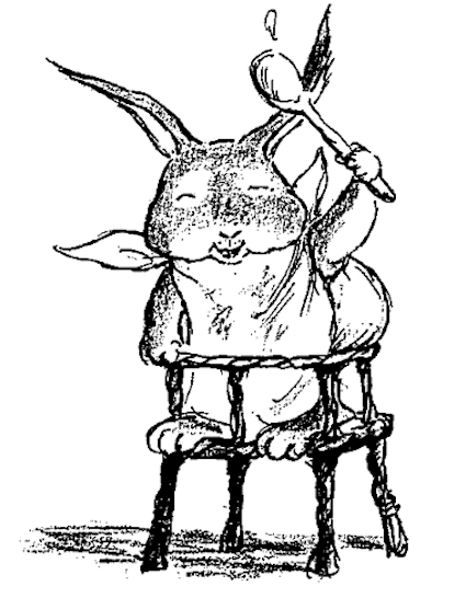 Lillasyster Kanin. Tecknad bild av Den feta Näktergalen. Eva Eriksson